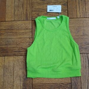 Helmut Lang Neon Green Ribbed Tank Top NWT